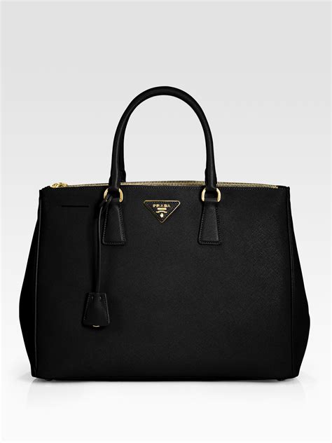 prada saffiano lux large double zip tote|prada saffiano black small.